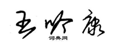 朱錫榮王吟康草書個性簽名怎么寫