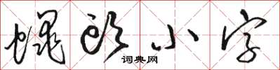 駱恆光蠅頭小字草書怎么寫