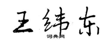 曾慶福王緯東行書個性簽名怎么寫