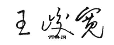 駱恆光王峻寬草書個性簽名怎么寫