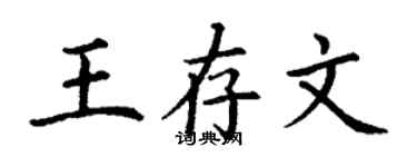 丁謙王存文楷書個性簽名怎么寫