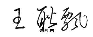 駱恆光王耿飄草書個性簽名怎么寫