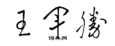 駱恆光王軍勝草書個性簽名怎么寫