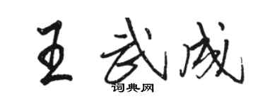 駱恆光王武成行書個性簽名怎么寫