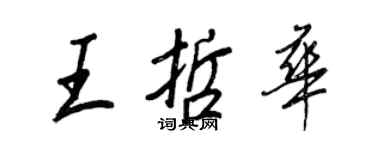 王正良王哲華行書個性簽名怎么寫