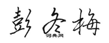 駱恆光彭冬梅行書個性簽名怎么寫