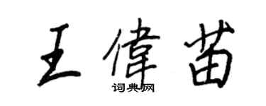 王正良王偉苗行書個性簽名怎么寫