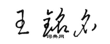 駱恆光王銘名草書個性簽名怎么寫