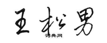 駱恆光王松男行書個性簽名怎么寫