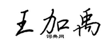 王正良王加禹行書個性簽名怎么寫