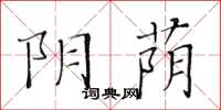 黃華生陰蔭楷書怎么寫