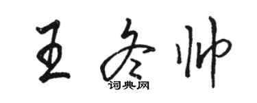 駱恆光王冬帥行書個性簽名怎么寫