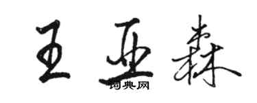 駱恆光王亞森行書個性簽名怎么寫