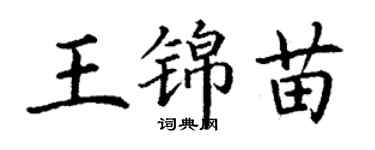 丁謙王錦苗楷書個性簽名怎么寫