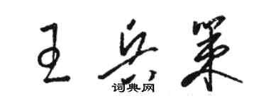 駱恆光王兵策草書個性簽名怎么寫