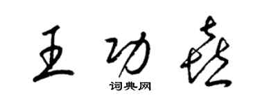 梁錦英王功喜草書個性簽名怎么寫