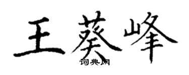 丁謙王葵峰楷書個性簽名怎么寫