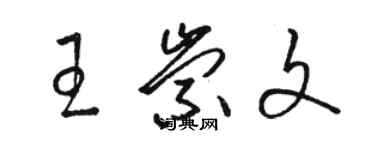 駱恆光王崇文草書個性簽名怎么寫