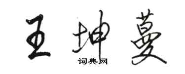 駱恆光王坤蔓行書個性簽名怎么寫