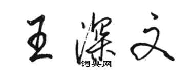 駱恆光王深文行書個性簽名怎么寫