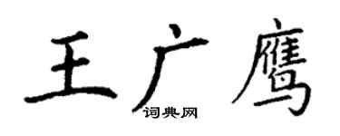 丁謙王廣鷹楷書個性簽名怎么寫