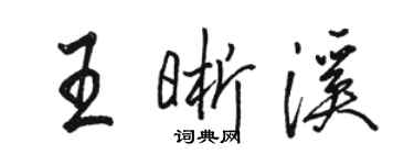 駱恆光王晰溪行書個性簽名怎么寫