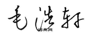 駱恆光毛浩軒草書個性簽名怎么寫