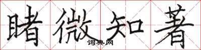 駱恆光睹微知著楷書怎么寫