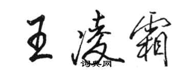 駱恆光王凌霜行書個性簽名怎么寫