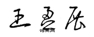 曾慶福王盈展草書個性簽名怎么寫