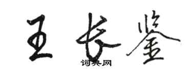 駱恆光王長鑒行書個性簽名怎么寫