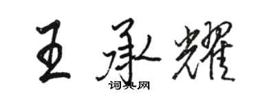 駱恆光王承耀行書個性簽名怎么寫