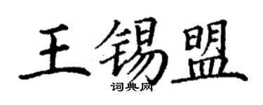 丁謙王錫盟楷書個性簽名怎么寫