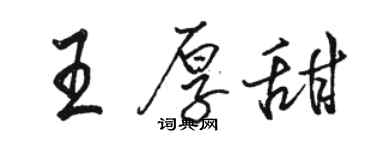 駱恆光王厚甜行書個性簽名怎么寫