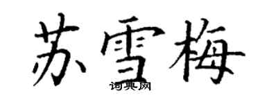 丁謙蘇雪梅楷書個性簽名怎么寫