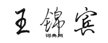 駱恆光王錦賓行書個性簽名怎么寫