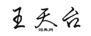 駱恆光王天台行書個性簽名怎么寫