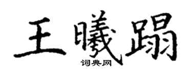 丁謙王曦蹋楷書個性簽名怎么寫