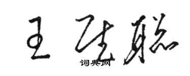 駱恆光王慰聰草書個性簽名怎么寫