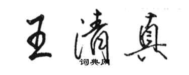 駱恆光王清真行書個性簽名怎么寫