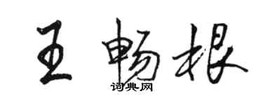 駱恆光王暢根行書個性簽名怎么寫