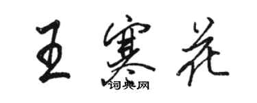 駱恆光王寒花行書個性簽名怎么寫