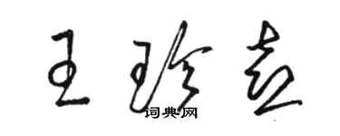 駱恆光王珍喜草書個性簽名怎么寫