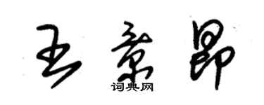 朱錫榮王景昂草書個性簽名怎么寫