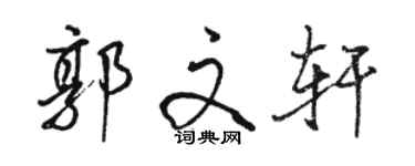 駱恆光郭文軒行書個性簽名怎么寫