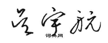 駱恆光吳宇航草書個性簽名怎么寫