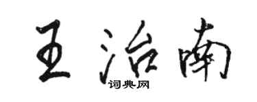 駱恆光王治南行書個性簽名怎么寫