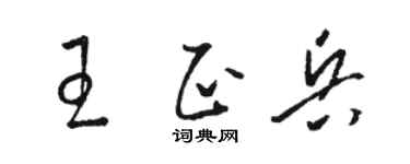 駱恆光王正兵草書個性簽名怎么寫