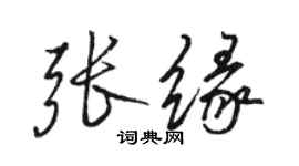 駱恆光張緣行書個性簽名怎么寫