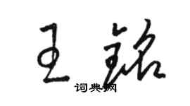 駱恆光王銘草書個性簽名怎么寫